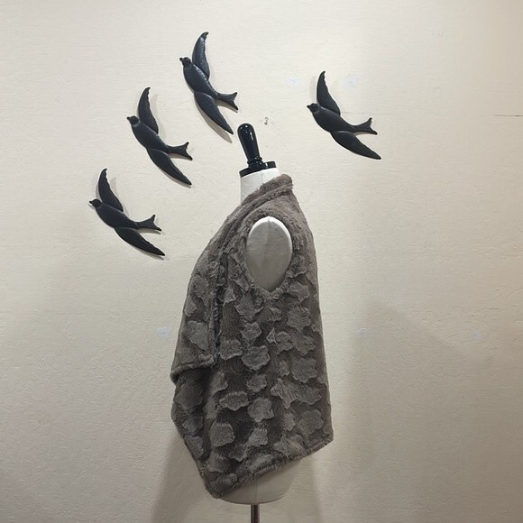 Anthropologie Elevenses Pelange Brown Faux Fur Open Front Vest - S - Picture 6 of 11